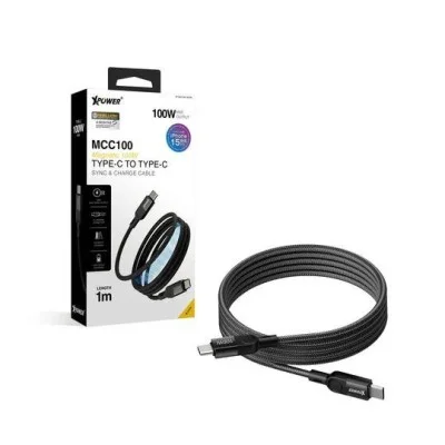 Xpower Mcc100 100W Type-C To Type-C Magnetic 1M Cable - Black
